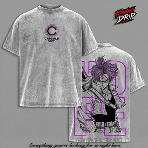 Trunks DBZ T-Shirt, Future Trunks Capsule Corp Graphic Tee, Back Print Vintage 90s Anime Shirt, Graphic Tees Men, Trendy Tshirts, Men's T Shirts, DBZ Streetwear, Unisex Cotton Distressed Tee, Merch For Men, Men Fashion Graphic Tee