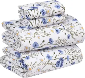 Ruvanti Cotton Percale Sheet Set – Ultra Soft Hotel-Quality Bedding with Deep Pockets, Breathable, Elegant Design, Soft Touch, OEKO-TEX Certified Bedsheet Sets