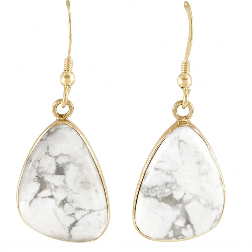 Howlite Earrings GoldCopper E1058-GB-C103