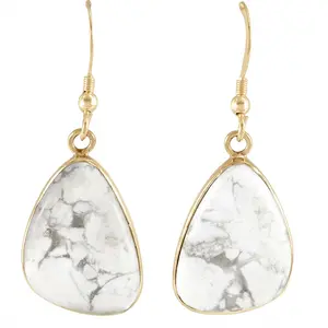 Howlite Earrings GoldCopper E1058-GB-C103
