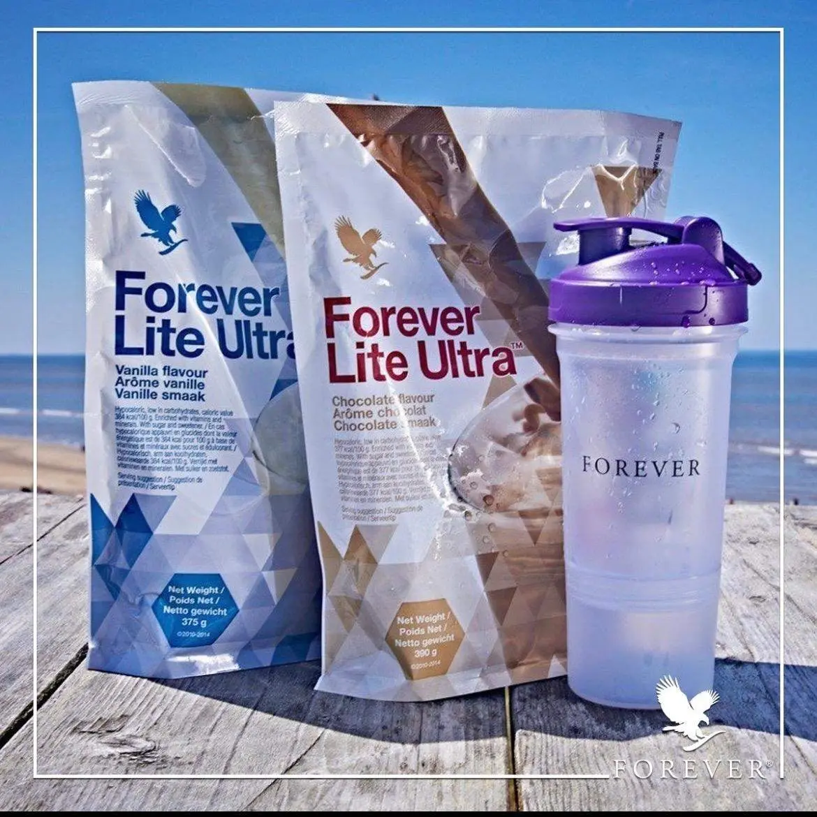 Forever Lite Ultra Vegan Plant-Protein Shake by Forever Living - 17g High Protein, Natural, Low Sugar, Low Carb, Aminotein, 18 Vital Vitamins & Minerals, Easy to Prepare, Supports Muscle Growth & Repair (Vanilla, Chocolate Flavors)