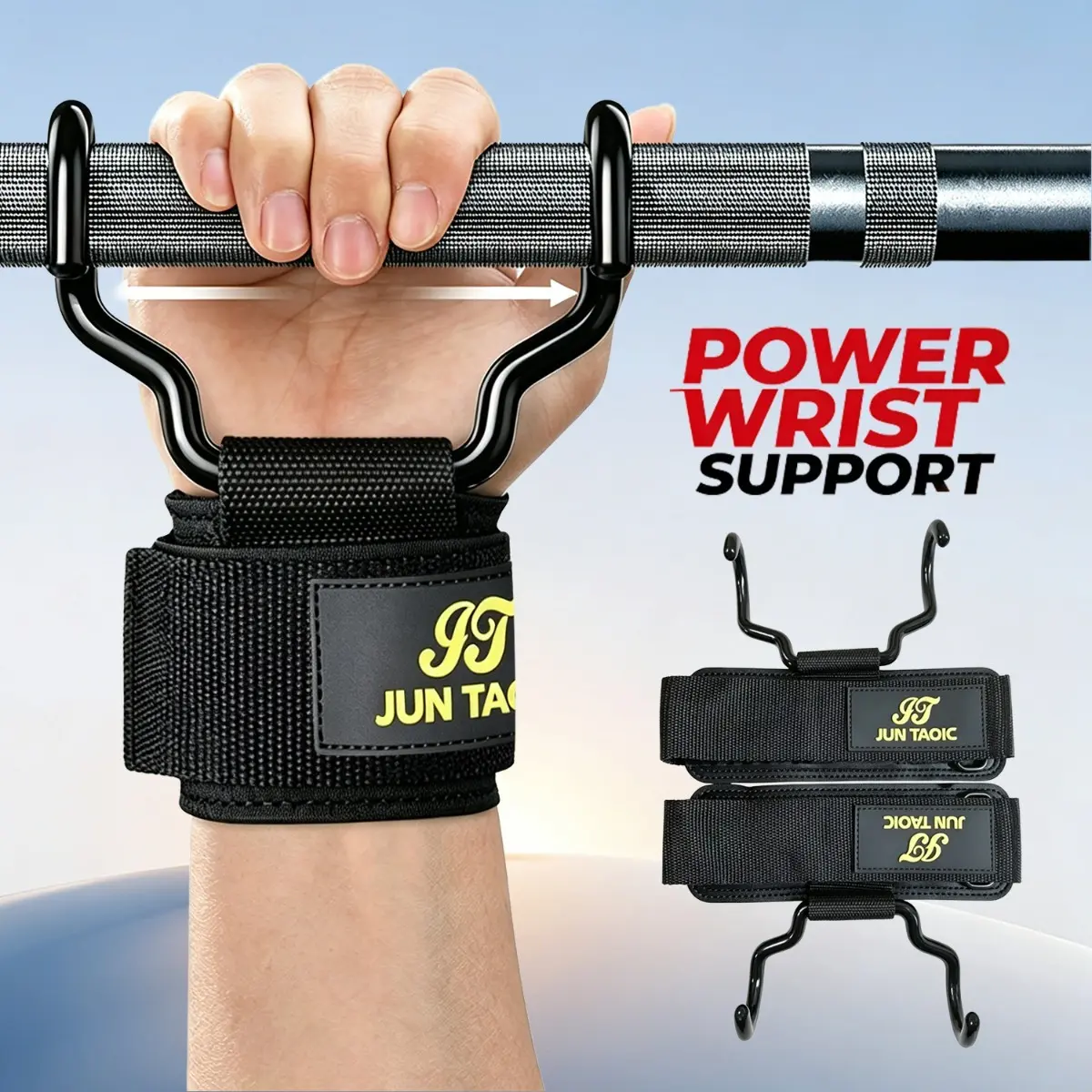 2 Pack Pull Up Assistance Hooks Workout Wrist Straps Non Slip Grip Support Weight Lifting Hooks Men Deadlift Grip Hooks Gloves