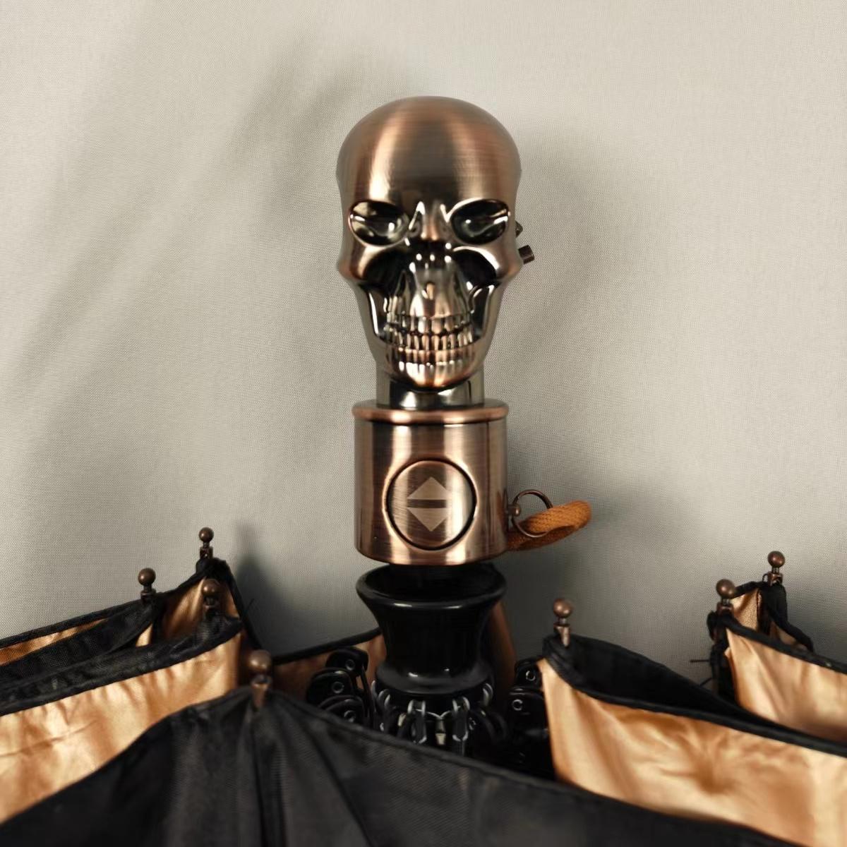 Personalized Creative Skull Handle Umbrella Windproof Waterproof Rainproof Large Surface Business Umbrella for Men and Women Multiple Specifications Available