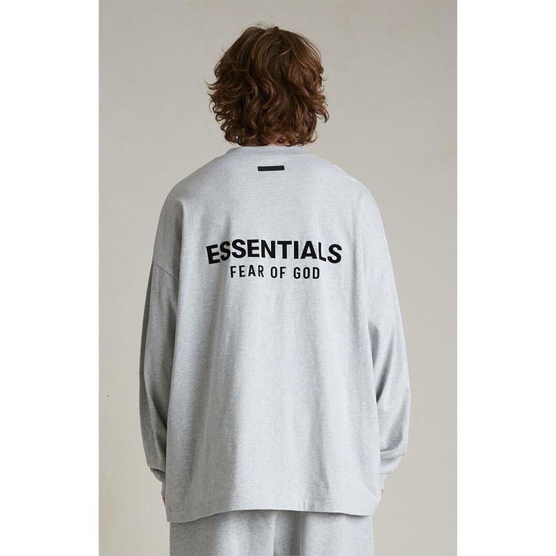 Fear of God ESSENTIALS Men's Light Heather Grey Long Sleeve T-Shirt