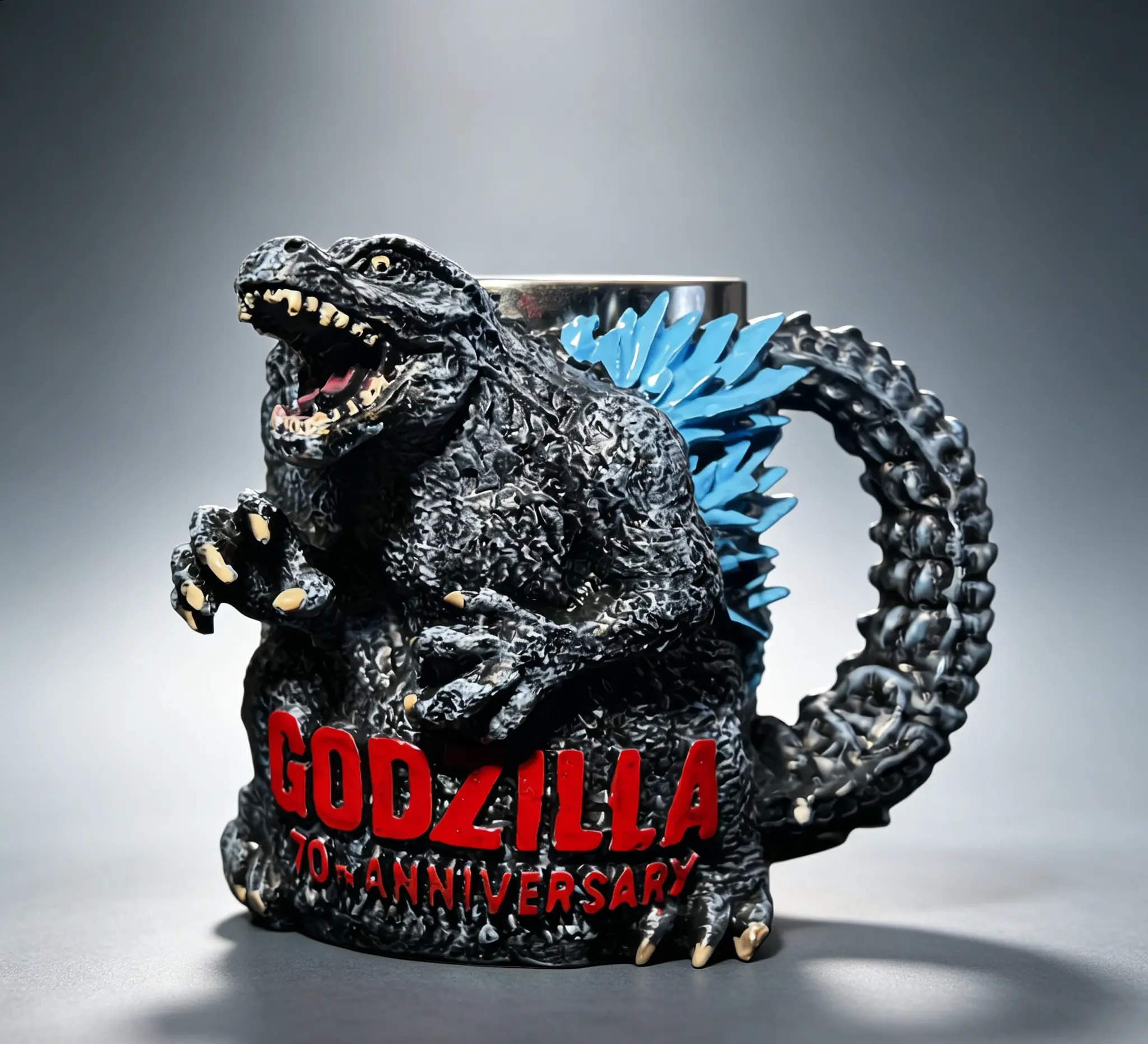 Godzilla 70th Anniversary 3D Embossed Coffee Mug, Limited Edition Kaiju Monster Drinkware, Perfect Gift for Movie Fans & Collectors