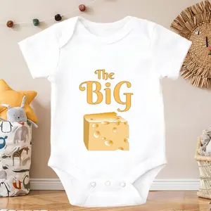 The Big Cheese Newborn Baby Onesie Cotton Short Sleeve Bodysuits | Soft One-Piece for Infants 0-24 Months |  Everyday Essential for Spring & Summer, Snap Closure, Unisex Free movement Infant Clothes baby boy Baby Bodysuit