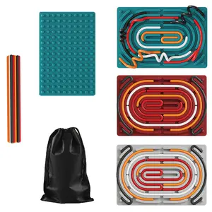 Double-Sided Silicone Sensory Puzzle Board for Kids – Stress Relief Toy and Montessori Busy Board to Improve Fine Motor Skills, Includes Storage Bag