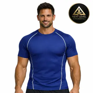 Next Level Active Essentials Men's Quick-Dry Performance Training Shirt Stretch Compression Tee for Running HIIT with Advanced Quick-Dry Tech 4-Way Stretch Fabric Moisture Wicking Tee