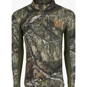 Unisex Camo Quarter Zip Fleece – Oversized Long Sleeve, Warm Breathable Hunting Pullover