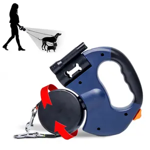 2 in 1 Retractable Double Dog Leash Tangle Free Dual Pet Lead Automatic Walking Rope for Two Small Medium Large Dogs