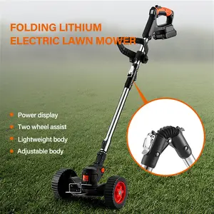 1 set of household small portable wireless electric lawn mower, lawn mower/wireless lawn mower, with 3 blades and high-capacity lithium-ion battery, many gifts, suitable for lawns, courtyards, gardens