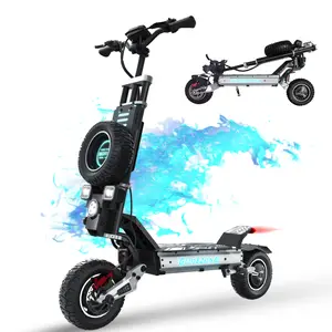 GD83 Electric Scooter for Adults - 5600W Dual Motor, Up to 56 MPH, 62 Miles Long Range, 60V/30AH Battery, with Spare Tire & Aluminum Alloy Single Swing Arm, Foldable, 11" Off-Road Tires
