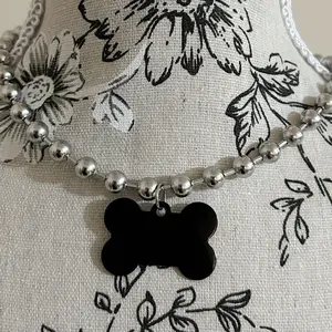 Bone Dog necklace: Black