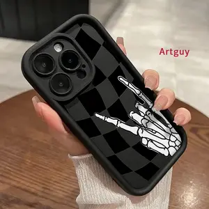 Case for 17 Air iPhone 16 Pro Max 15 Plus 16E 14 13 12 11 XS XR  mini Mystery Hand Grid Advanced fashion gift Drop Protection Shockproof Soft Silicone smartphone Cover