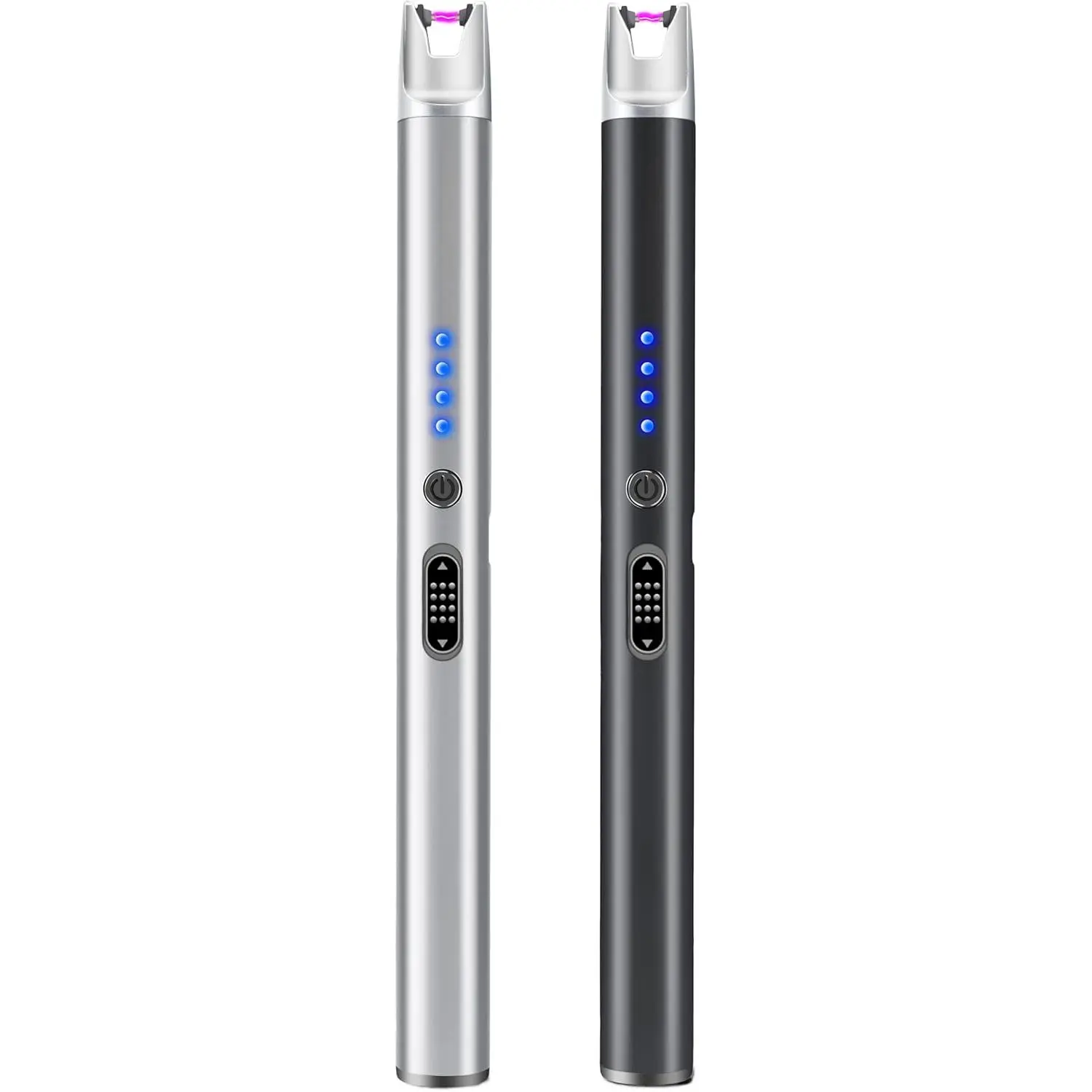 2 Pack Electric Candle Lighter USB Rechargeable Lighters Windproof Plasma Arc Lighters Flameless Type C Long Lighter with Safety Switch for Candle BBQ Camping Birthday Fireworks