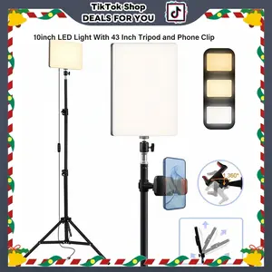 Professional LED Video Light with 63" Adjustable Tripod, 2200K-4500K Color Temperature & 10-Level Brightness for Streaming, Podcasting and Video Conferencing photography kit#valentine's day gifts#2026 new years