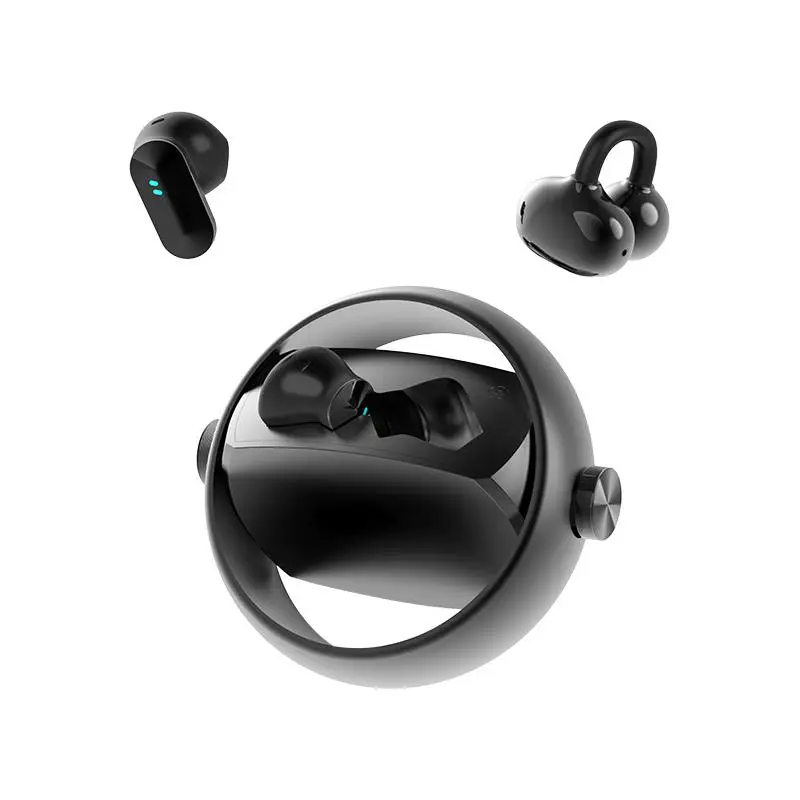 In-ear & clip-on 2-in-1 wireless Bluetooth headset Bluetooth 6.0 IPX5 sports waterproof and sweatproof Two earphones connected at the same time for un