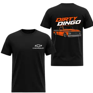 Dirty Dingo Lowered C10 Truck T-Shirt, 2 Sides, Chevrolet Logo Graphic Tee