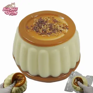 Caramel Pudding Squishy, Handmade taba squishy, Food-Grade Silicone Slow-Rising Rebound Squishy, Sticky Squeeze Toys Gift, Fidget Toys for Stress Relief, Non-Toxic Sensory Toys (5.11oz/145g)