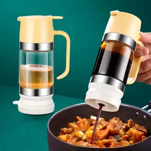 Premium Borosilicate Glass Squeeze Dispenser Bottle, Food Safe, Easy to Use & Clean, Great for Honey, Ketchup and All Sauces, Must-Have Kitchen Tool - YY