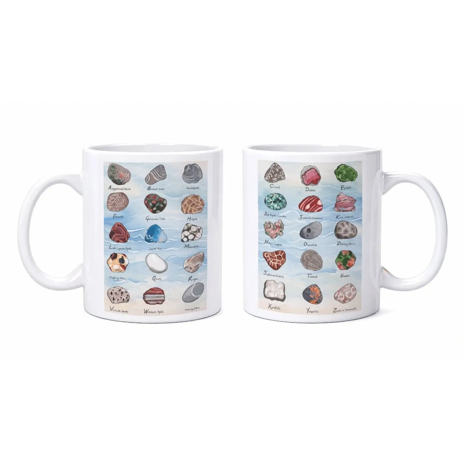Rock Collector Identification Chart Coffee Mug Mineral Gemstone Guide Geology Lover Ceramic Cup Rockhounding Gift