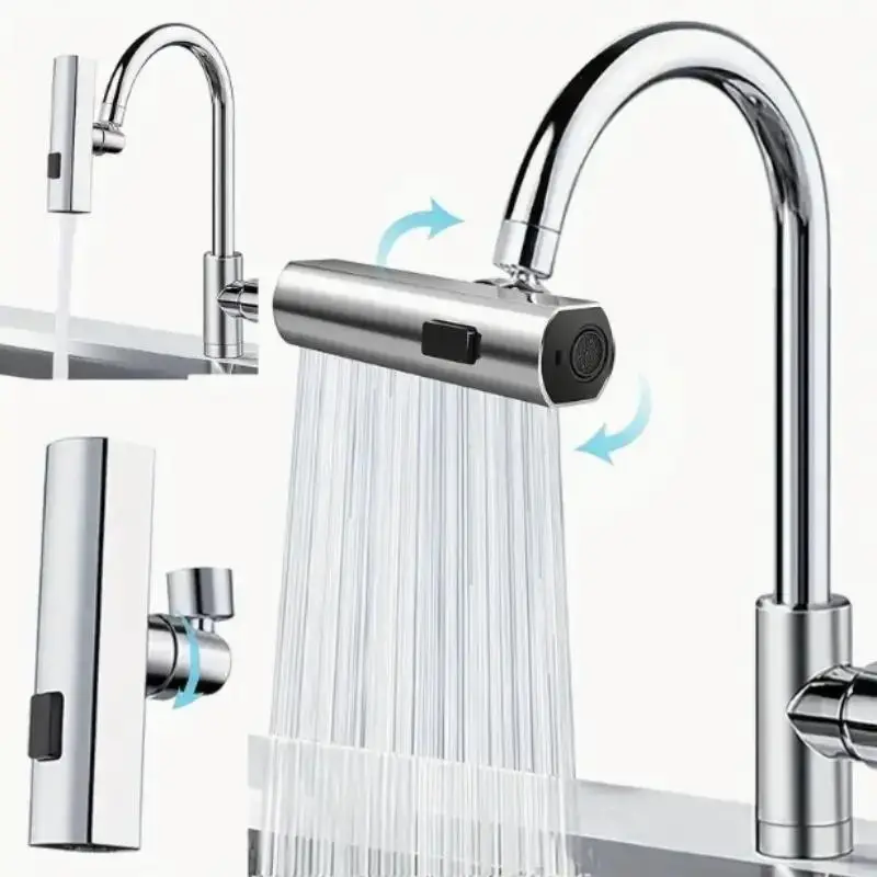 360° Rotatable Kitchen Faucet, 1 Count Touch Control Kitchen Faucet, Kitchen Sink Extension Faucet, Vegetable & Fruit Washing Faucet, Home Supplies