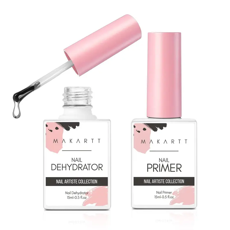 Makartt Nail Dehydrator and Primer Set - 15ML/0.5 oz - Acid-Free, Air Dry Nail Care Nail Art