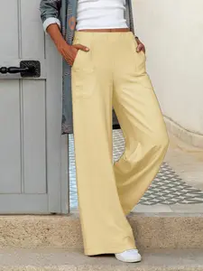 Women's Solid Color Wide Leg Pants, Casual Comfy Trousers for Fall & Winter, Women's Bottoms for Daily Wear, Womenswear