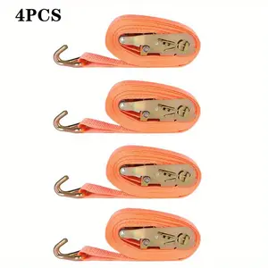 hand tools hurricane straps 4 Pack Ratchet Strap 1.5 x 15 Tie Down Straps 4000LB J Hook Heavy Duty Tie-Down Straps