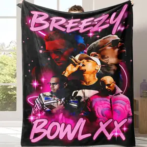 Countdown Sale! Trendy Cool Breezy Bowl Xx Flannel Blanket, Soft Warm HD Pattern, Bedroom Throw, Living Room Casual Rug, Room Decor Multi-Scene Use! It is an excellent gift for children, family and friends--Warm Haven Textiles