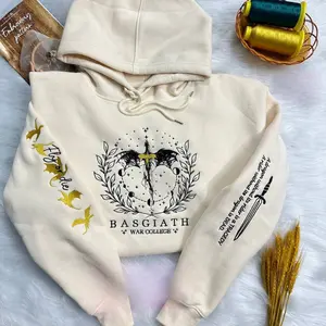 Fourth Wing Embroidered Sweatshirt, Fourth Wing Hoodie, Fourth Wing Sweatshirt, Basgiath War College, Dragon Rider, Fantasy Reader