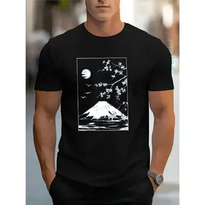 Men Casual Short Sleeve Tee 1 Pcs 100% Heavy Cotton - Comfortable Crew Neck, Soft Adorable Tees Tops