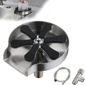 Kitchen Sink Glass Cup Washer, Automatic Stainless Steel Pressure Spray Washer, Cup Cleaning Faucet, Coffee Pitcher Cleaning Tool, Modern Kitchen Accessories
