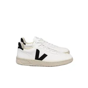 Veja V-10 Unisex CWL Sneakers Round Toe Laces All Seasons Bovine Leather Sustainable Footwear Uruguayan Farms REACH Safe Tanning