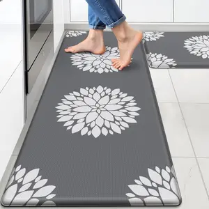 Kitchen Mats for Floor [2PCS], Soft Anti  Kitchen Rugs for , Water Resistant Cushioned Standing Desk Mats, Non-slip Comfort Mat for Floor, Kitchen, Office, Sink, Laundry (Grey)