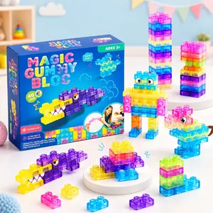 40 PCS Sensory Soft Building Blocks for Toddlers, Kids Montessori Squishy Stacking Toy Set,Squeezable & Stretchable Early Learning Construction Playset,Puzzle Blocks for Creative Play