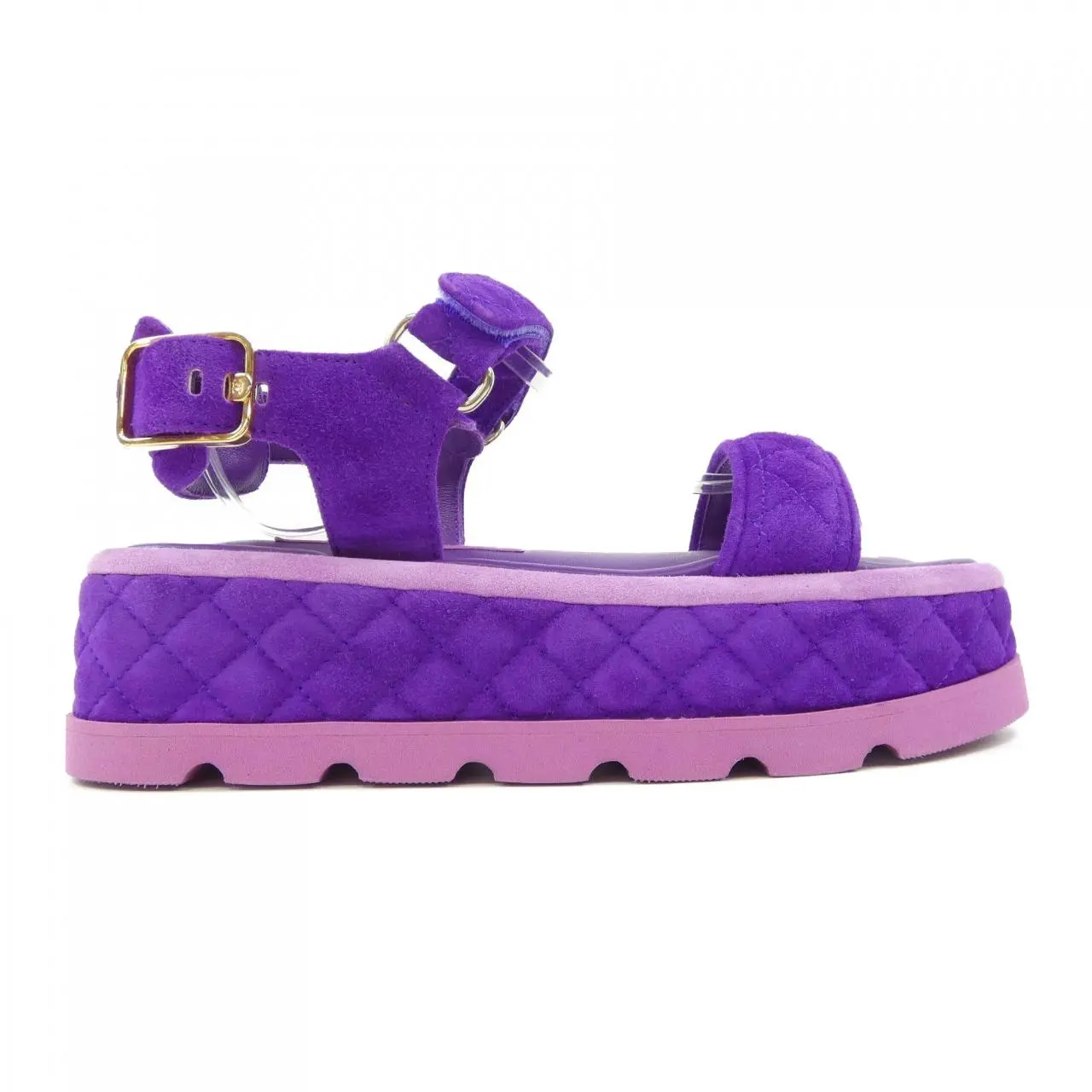 Pre-owned CHANEL Calfskin Small Leather Goods Suede Sandals