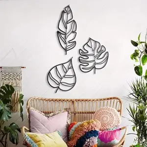 3pcs Animula Three Leaves Wall Decoration – Elegant Modern Home Decor Wall Hanging Art for Room and Home, Perfect for Holiday and Festival Decor