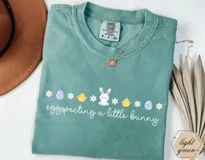 Comfort Colors Eggspecting A Little Bunny Pregnancy Announcement T-shirt, Easter Pregnancy Announcement T-shirt, Expecting Mom Pregnancy Reveal