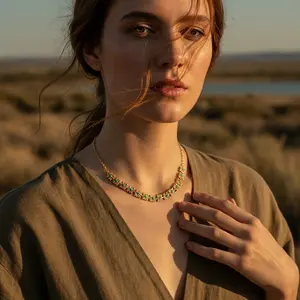 Vintage-Inspired 18 k Gold plated & Turquoise Beaded Statement Necklace durable stylish jewelry gift