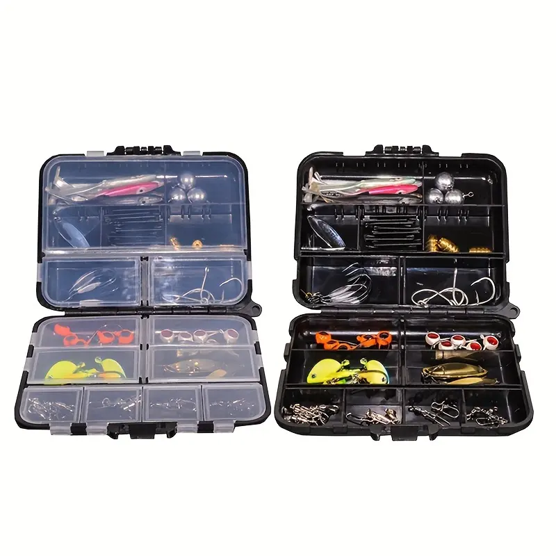 Portable Fishing Tackle Box - ABS Plastic Functional Box for Organizing Fish Hooks, Bait, Rods, Gear and Accessories, Fishing Gear