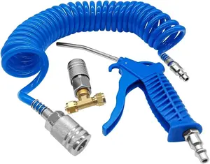 Heavy Duty Pneumatic Air Blow Gun Kit with 16ft PU Hose, Air-Compressor Accessory Duster Tool