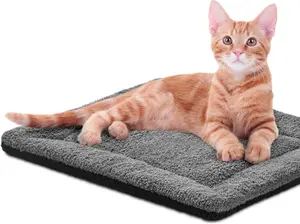 Self-Warming Cat Bed Pad Self Heating Pad for Outdoor Cat Houses Warming Mat for Indoor Pet Beds & Furniture Reversible Blanket Machine Washable Small 21 X 17in Gray/Black