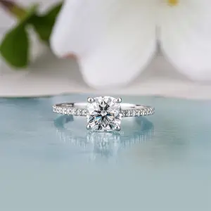 Cushion Cut Solitaire Engagement Ring With Side Stones