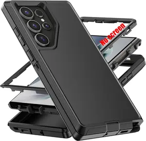 for S24 Ultra Case,[Military Grade] 3 in 1 Full Body Shockproof Dust/Drop Proof Heavy Duty Protection Cover,for Samsung Galaxy S24 Ultra 6.8 Inch,Black
