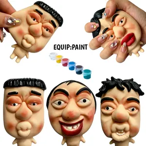 DIY Pimple Popping Squeeze Toy - Funny Human Face Stress Relief Squishy - TPR Soft Rubber Sensory Toy for Adults - Stress & Anxiety Relief Office Desk Toy