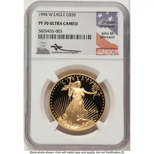 Modern Bullion Coins (1994-W Proof Gold Eagle 1 oz John Mercanti)