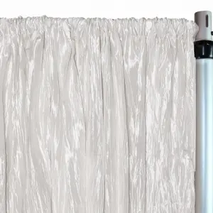 Crinkle Taffeta Drape/Backdrop 8 ft x 97 inches White