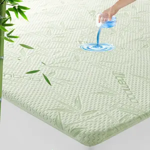 Sonoro Kate No-Sweat Waterproof Mattress Protector - Bamboo Cooling, Skin-Friendly & Machine Washable (Fits 6-18" Deep Pocket)"