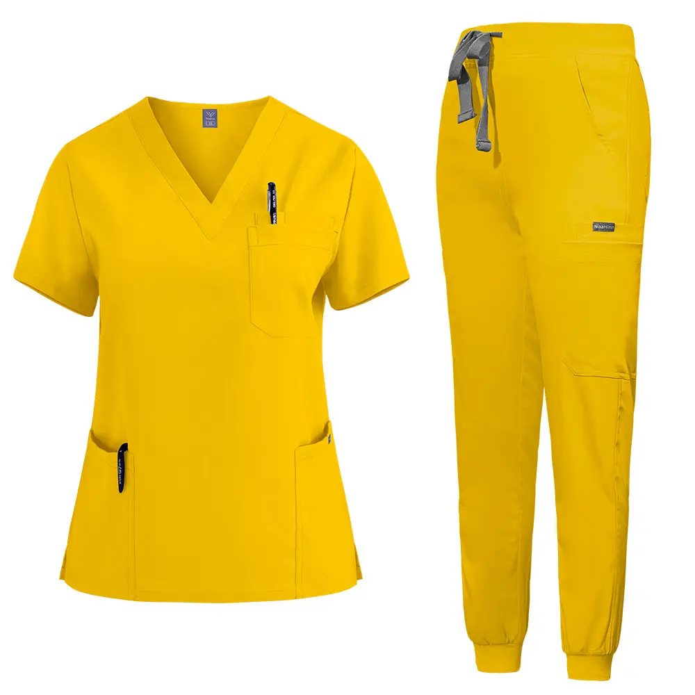 New color ICU nurse uniforms for men and women, short-sleeved scrub uniforms, dental work uniforms, elastic quick-dry scrub clothes, wholesale for summer